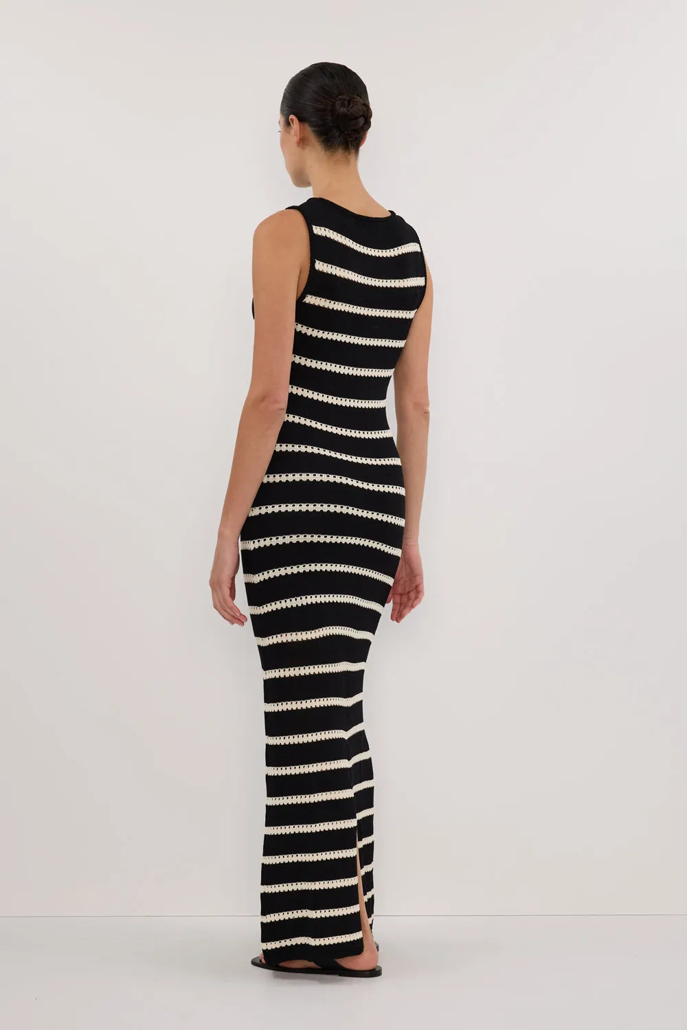 SAM STRIPE BOAT NECK MAXI DRESS