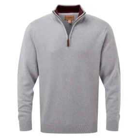 Schoffel Cotton Cashmere 1/4 Zip Mens Jumper - Grey