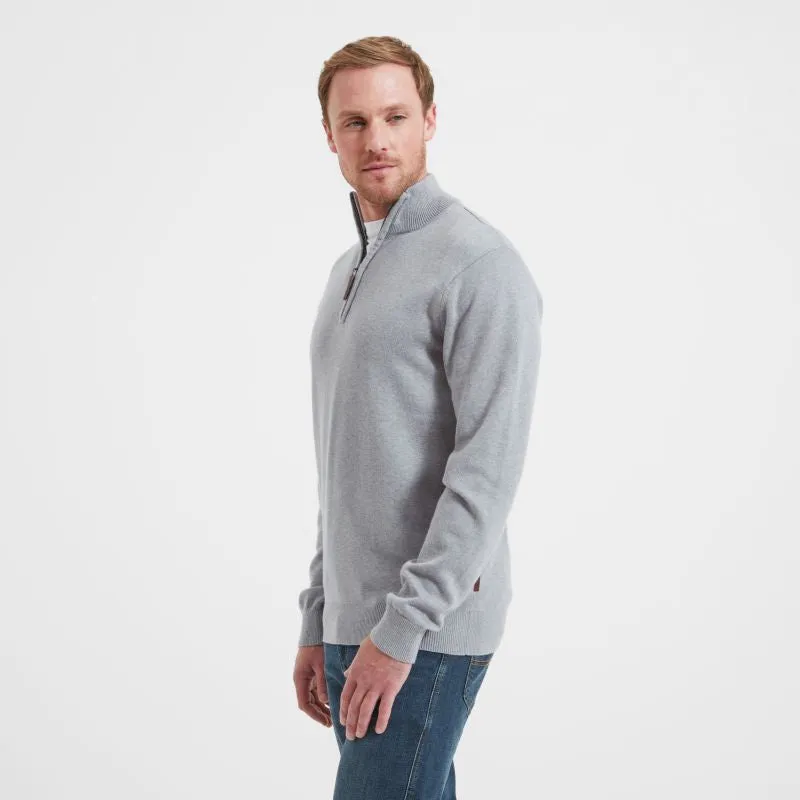 Schoffel Cotton Cashmere 1/4 Zip Mens Jumper - Grey