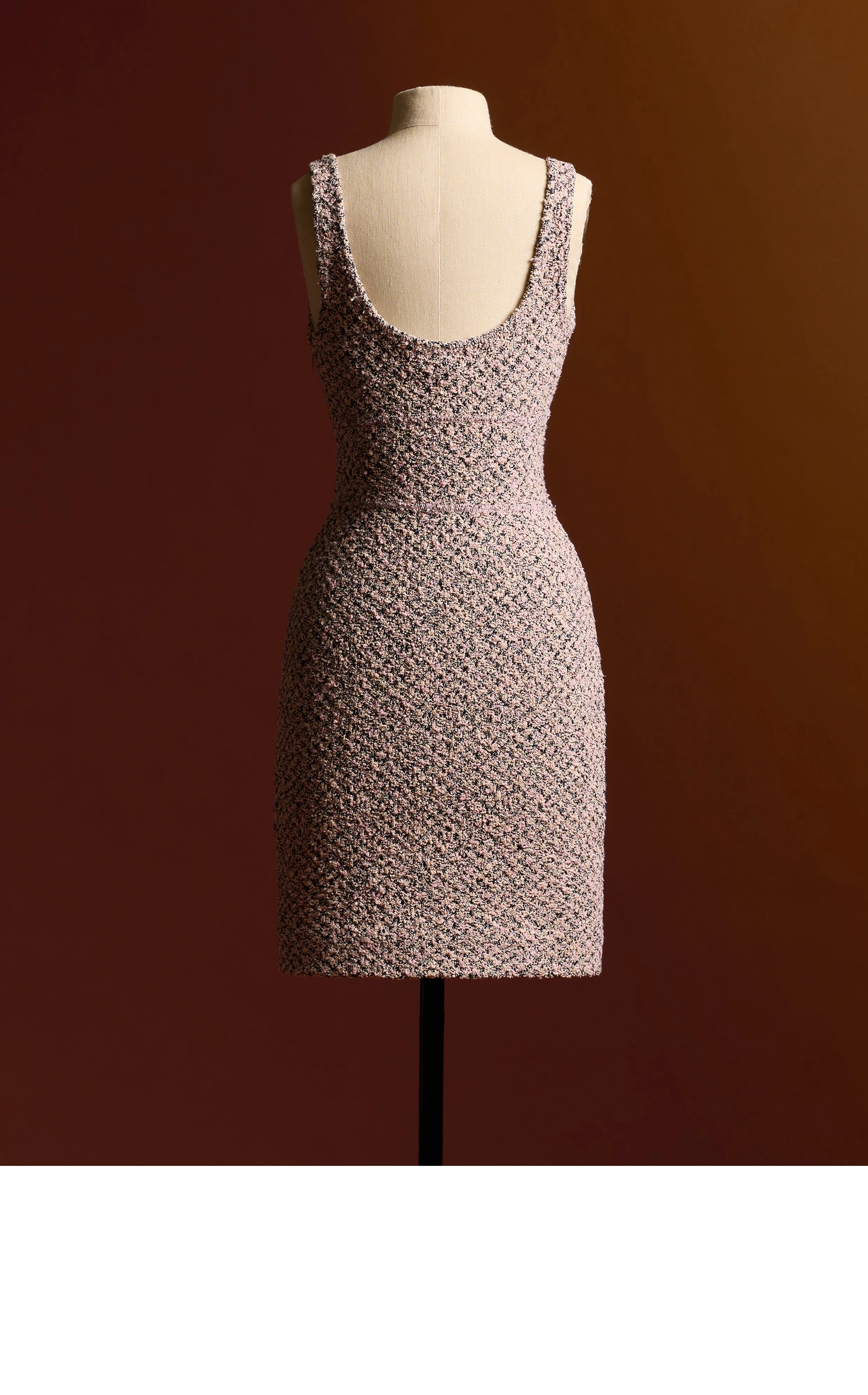 Scoop Neck Tweed Mini Dress