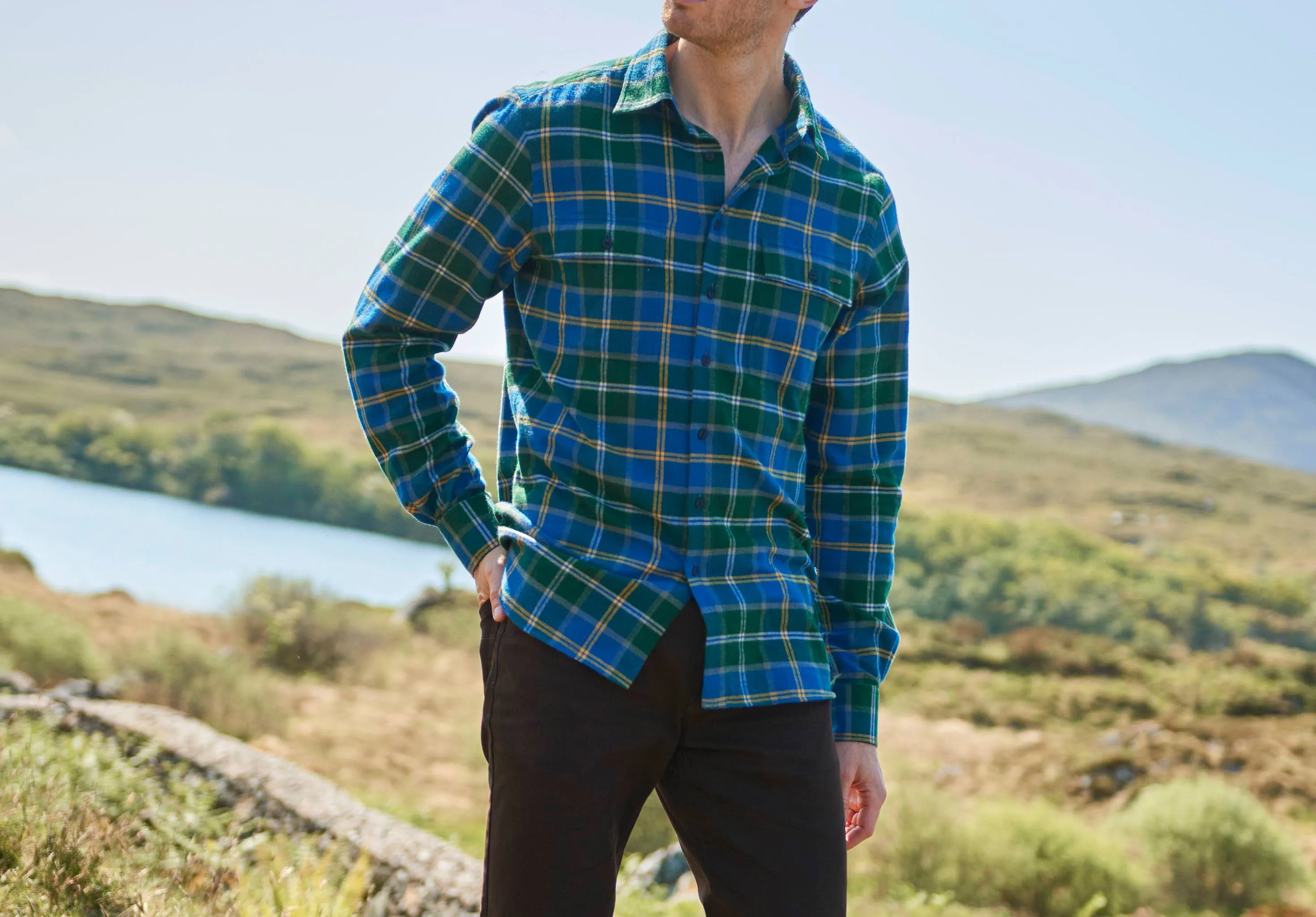 Shelbourne Check Flannel Shirt - Verdigris