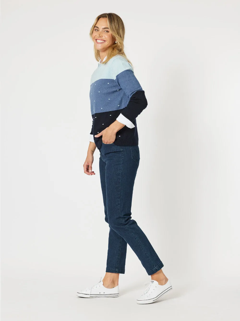 Shoreline Stripe Knit - Blue