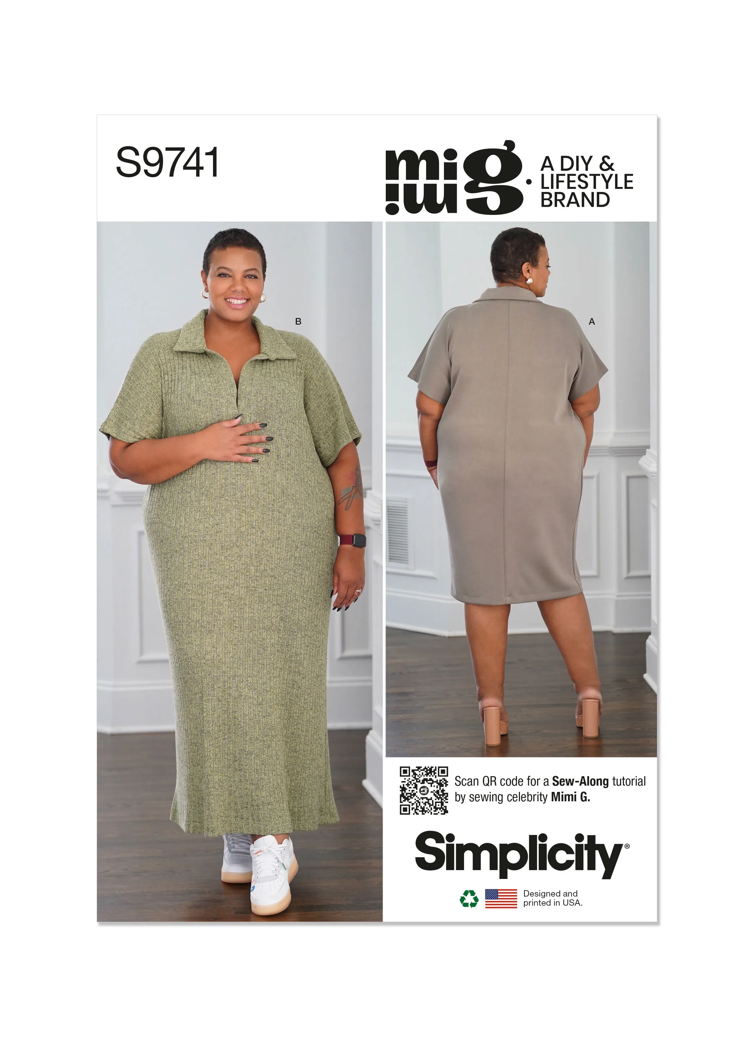 Simplicity S9741 Women's Knit Dress in Two Lengths