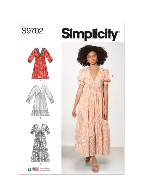 Simplicity Sewing Pattern S9702 MISSES' EMPIRE DRESS