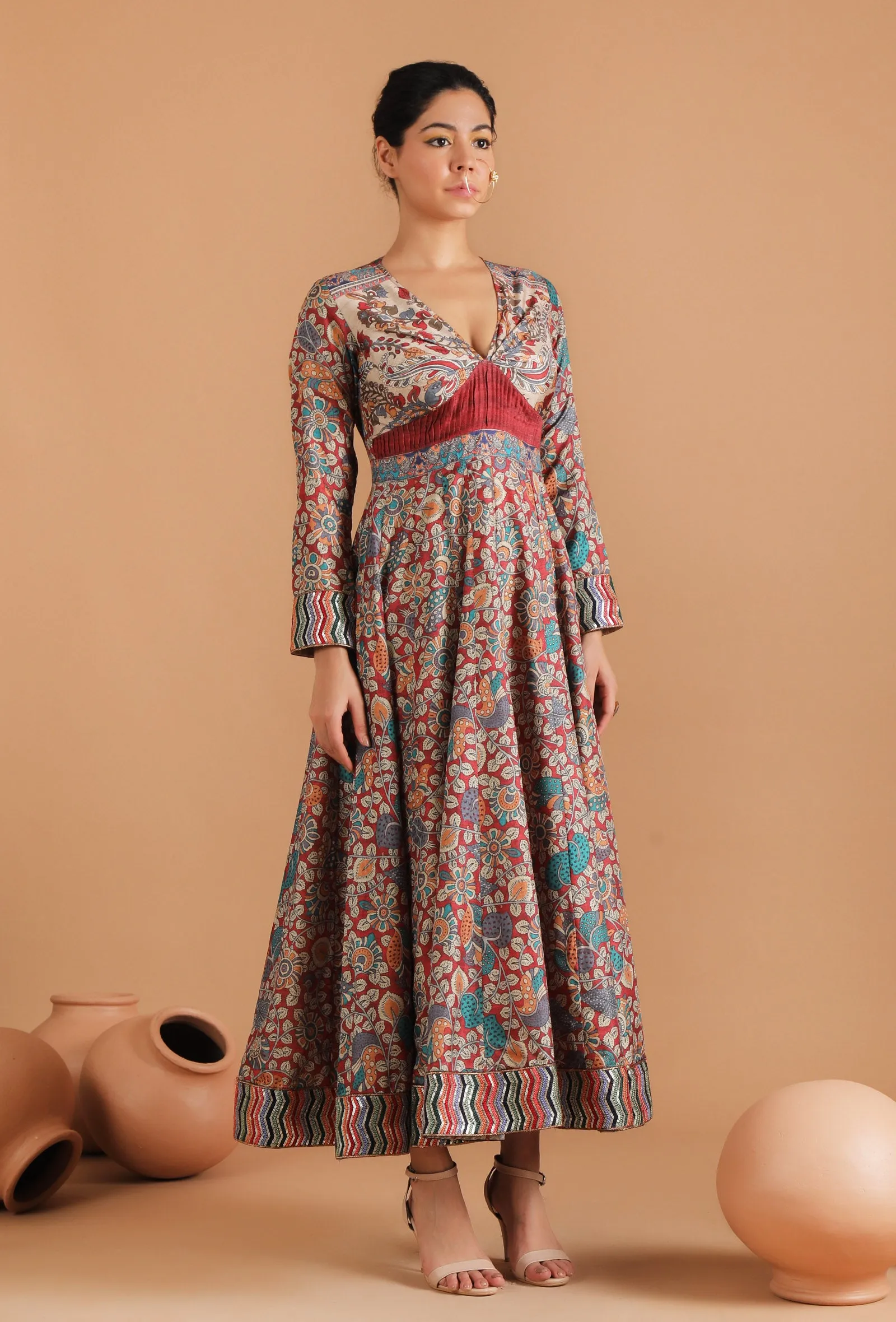 Single: Koel Allover Kalamkari Fit & Flare Long Dress