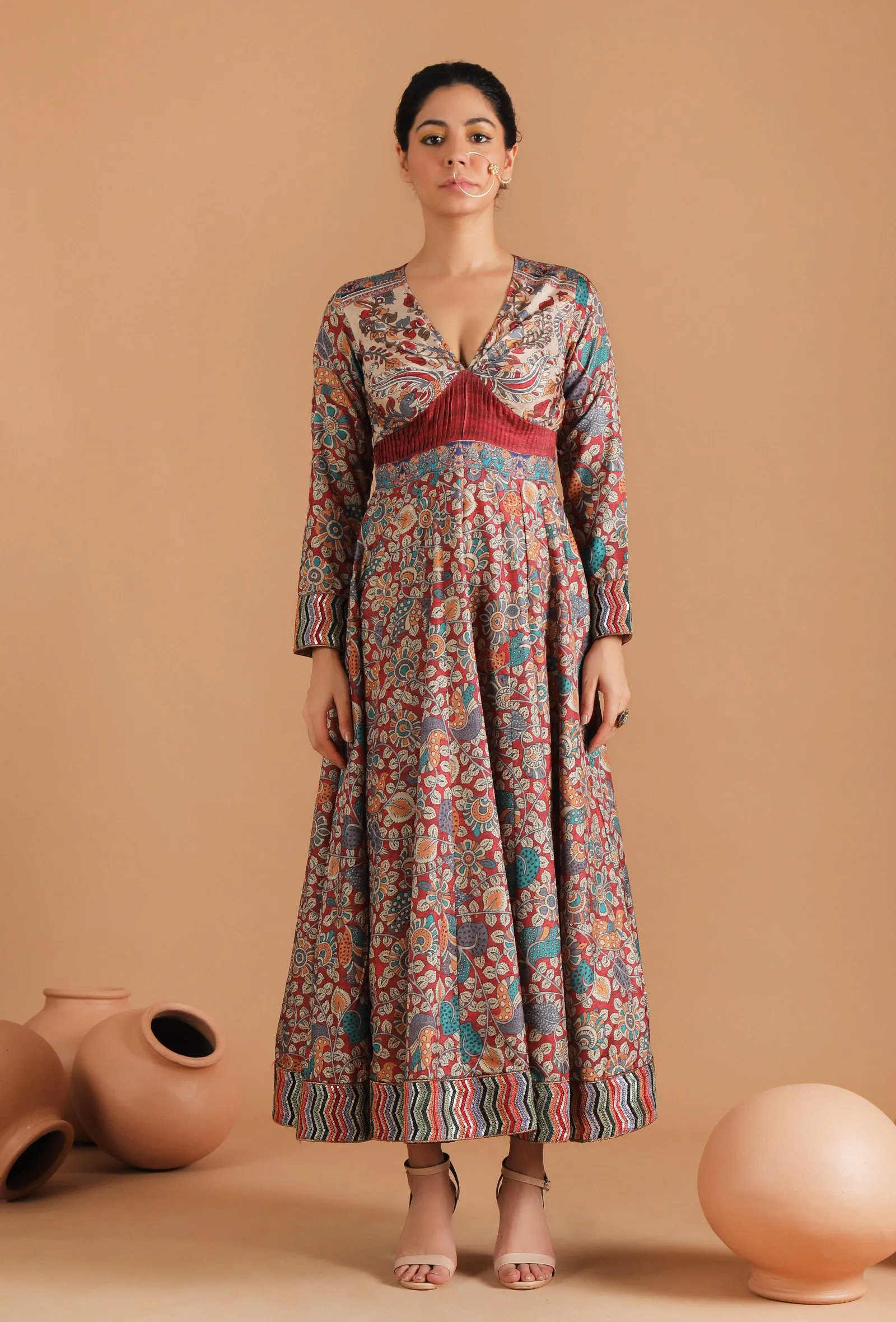 Single: Koel Allover Kalamkari Fit & Flare Long Dress