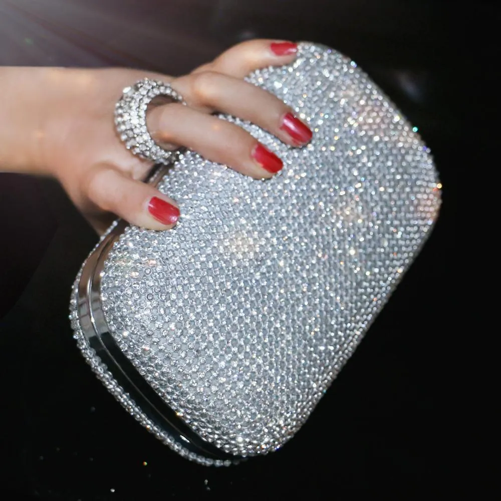 Sophisticated Bejeweled Rhinestone Clutch Bag