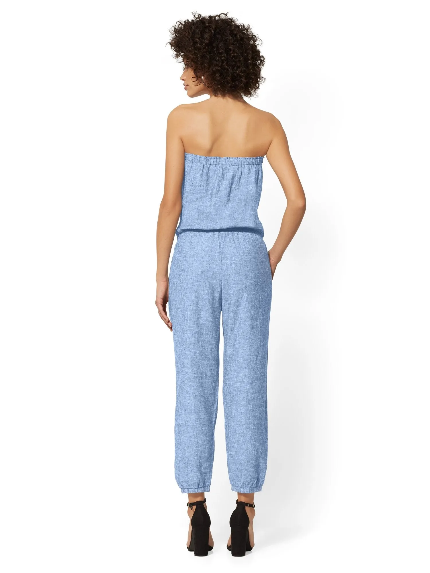 Strapless Linen-Blend Jumpsuit