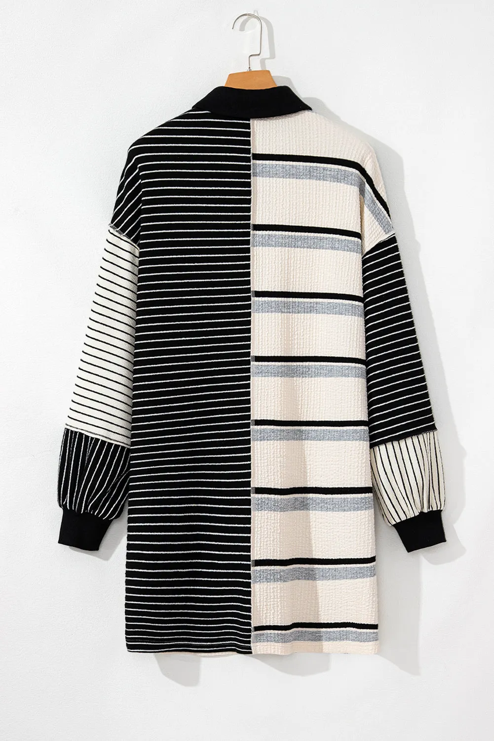 Stripe Colorblock Collared Mini Dress