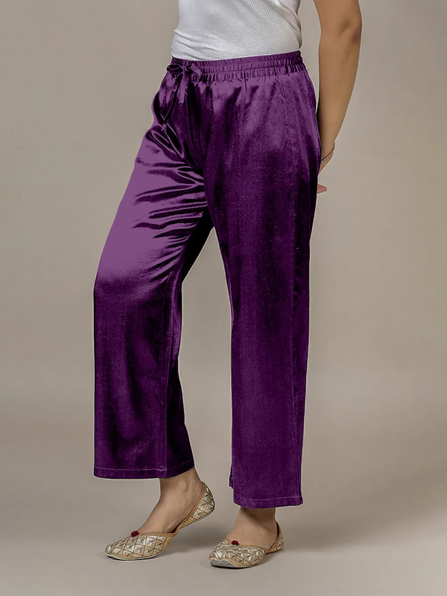 Swara x Tyohaar | Moonlight Purple Mashru Silk Pants