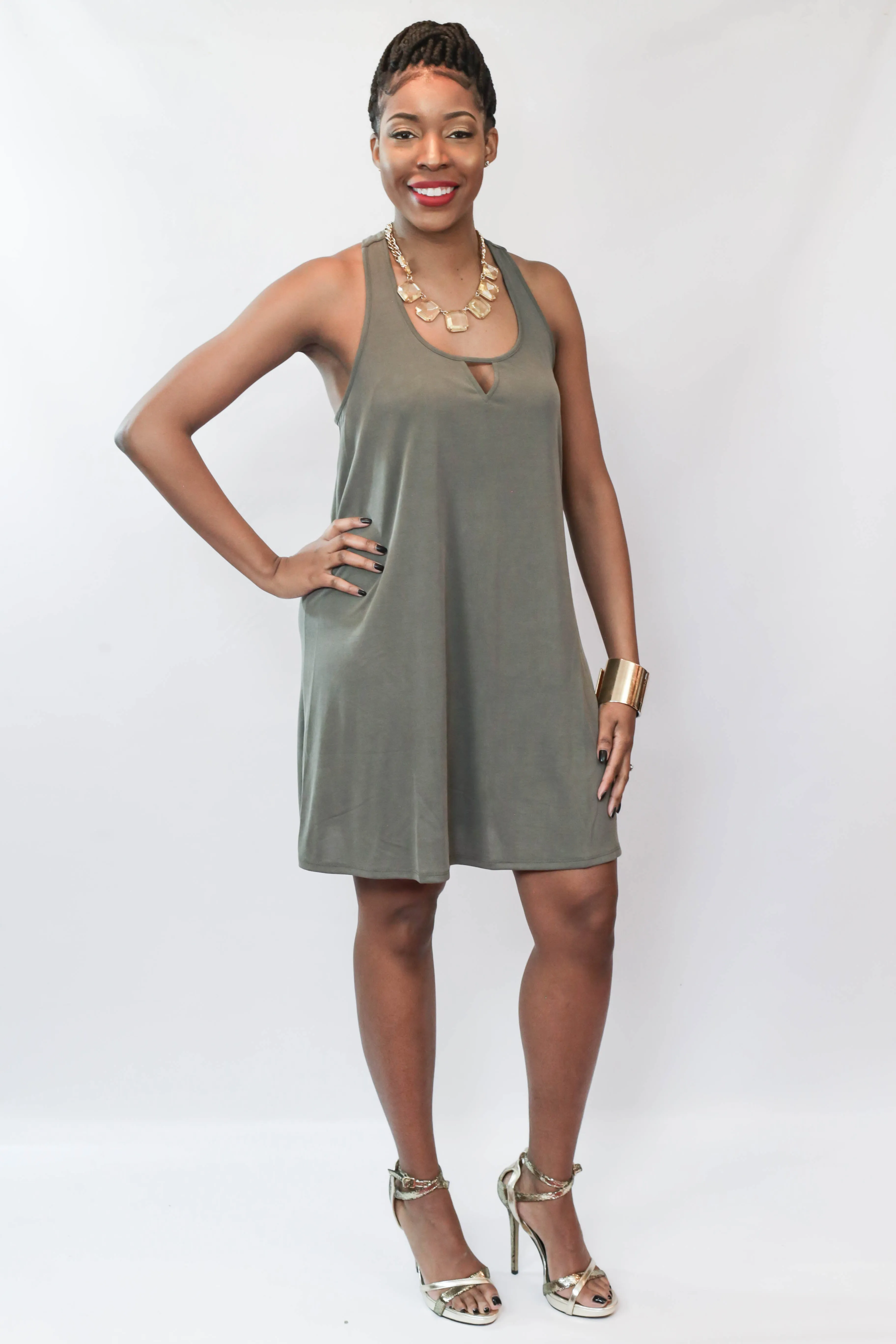 T-Back Keyhole Swing Dress