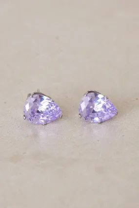 Teardrop Stud Earrings - Lilac Purple