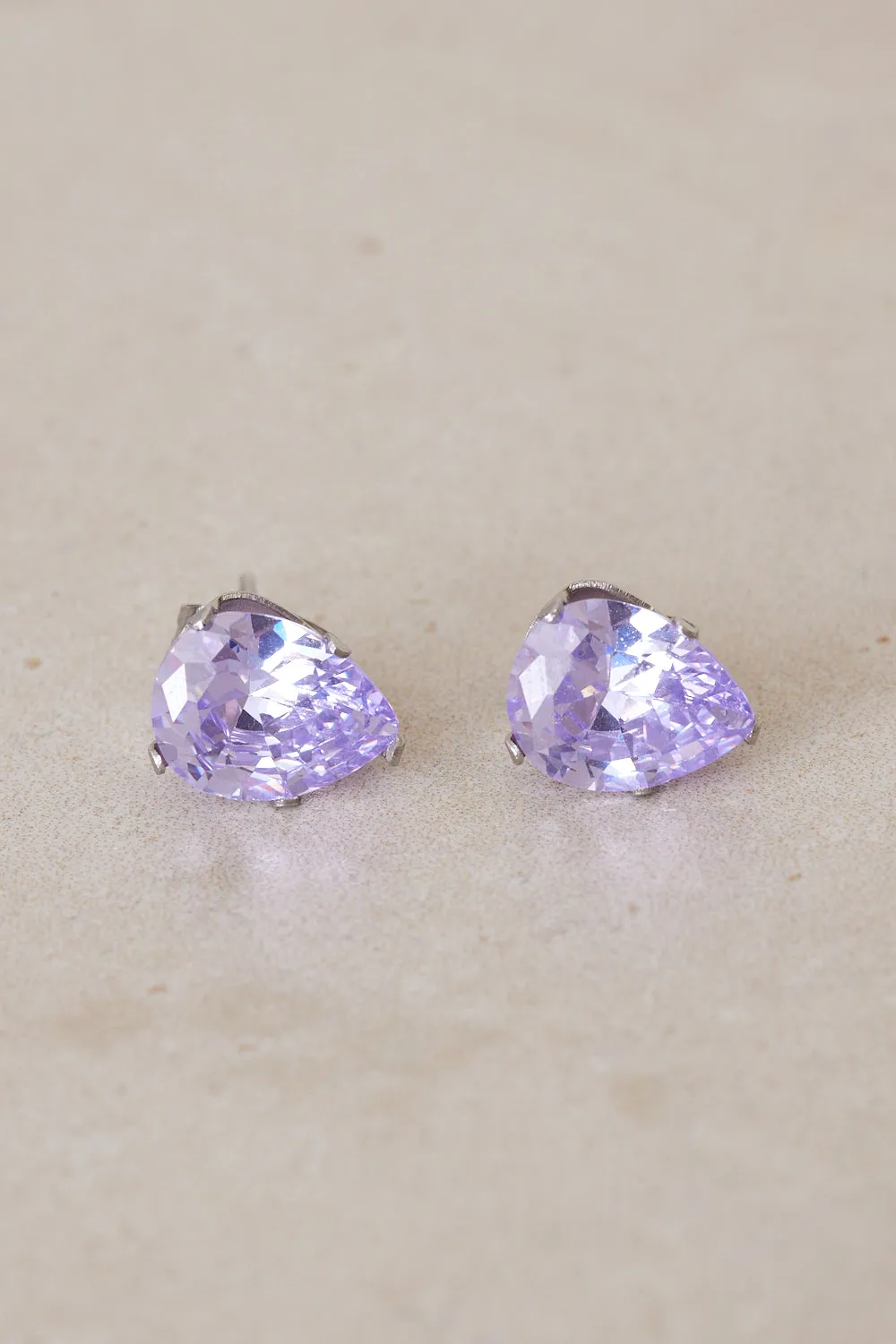 Teardrop Stud Earrings - Lilac Purple