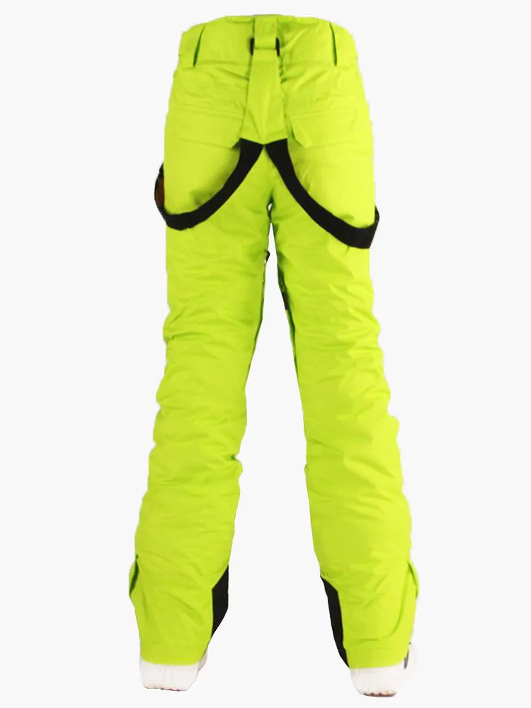 Thermal Warm High Waterproof Windproof Women's Green Snowboard & Ski Pants