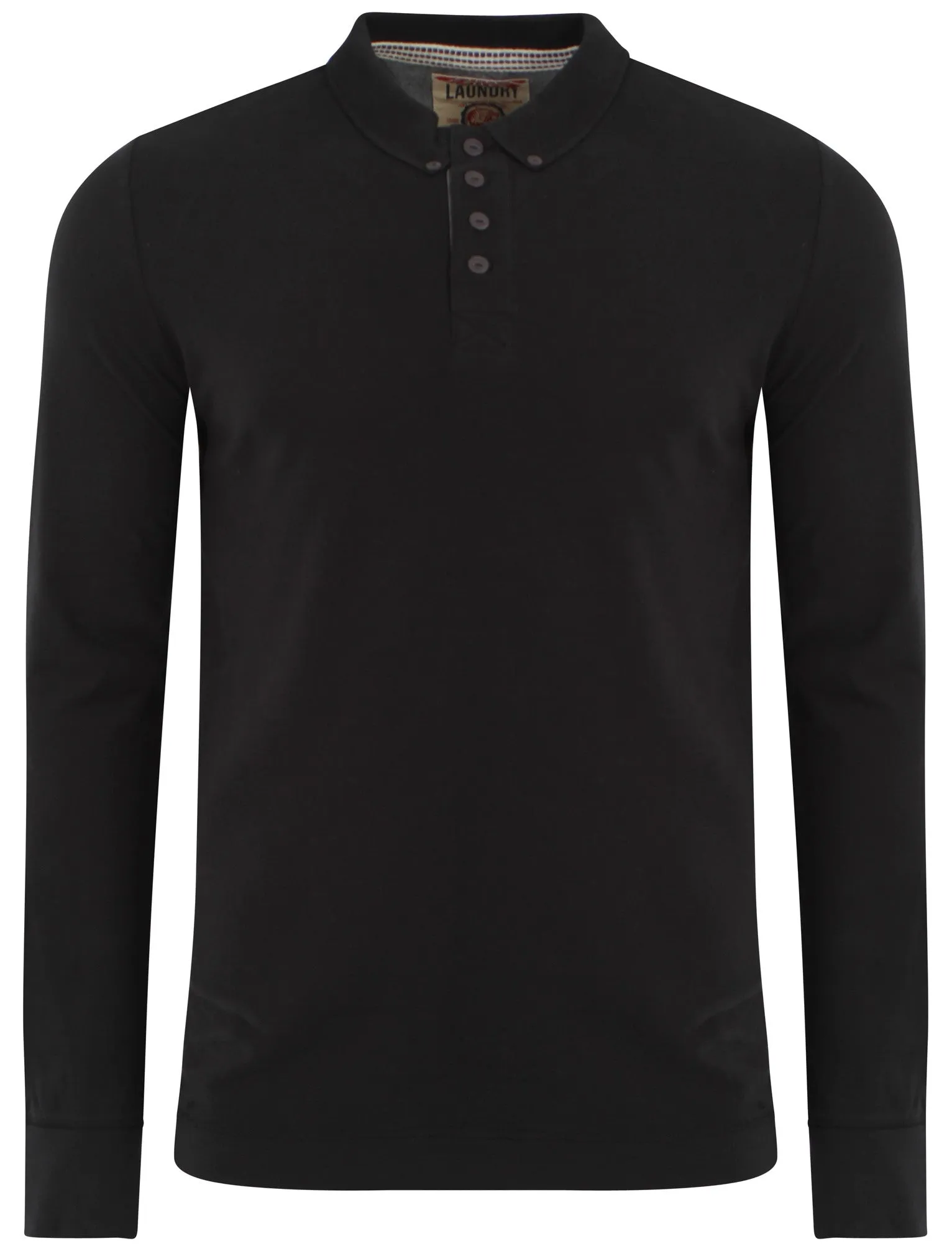 Tokyo Laundry Lowell long sleeved polo in black