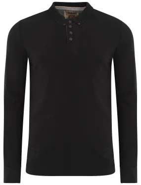 Tokyo Laundry Lowell long sleeved polo in black