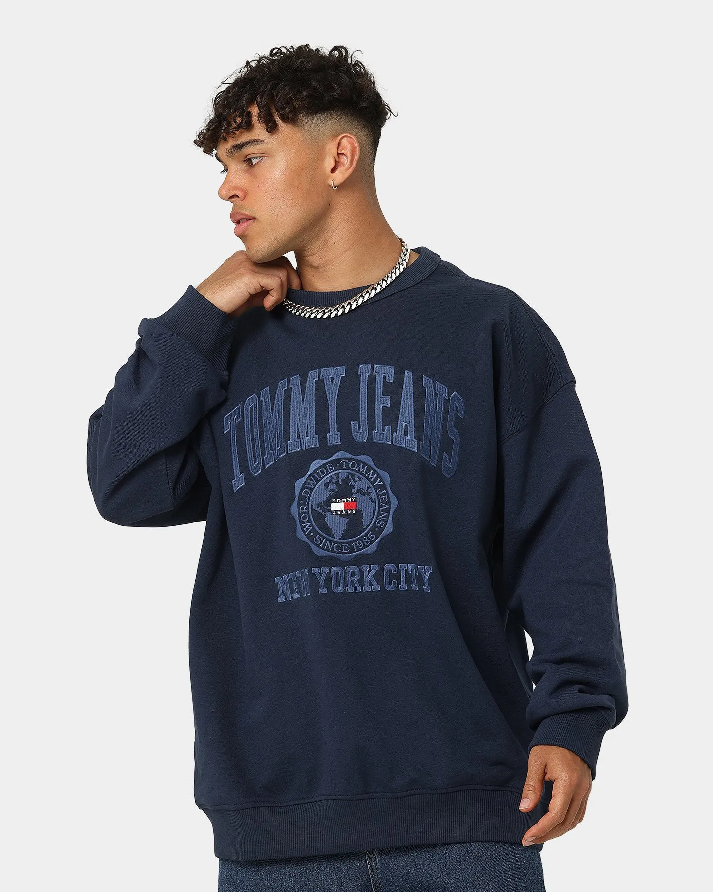 Tommy Jeans TJM Reverse Slub Crewneck Twilight Navy