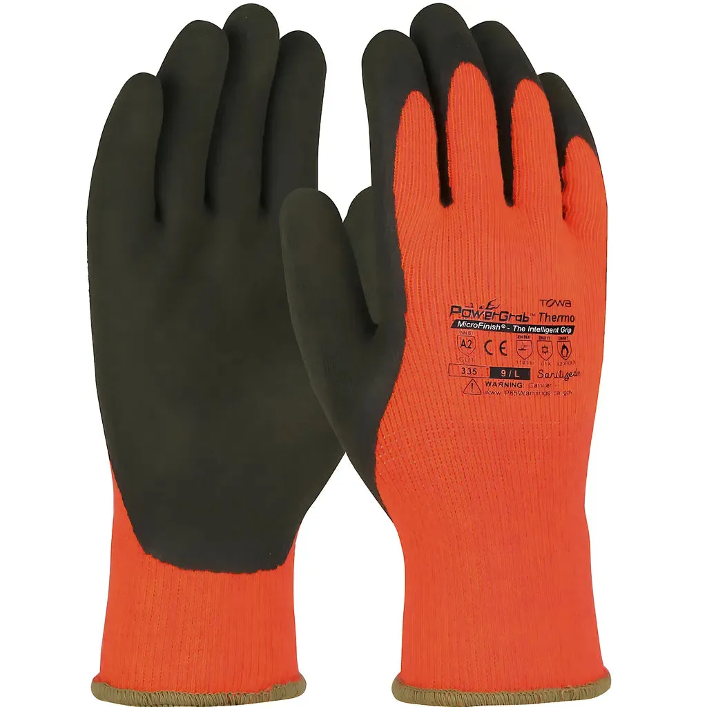 Towa 41-1400/M Hi-Vis Seamless Knit Acrylic Terry Glove with Latex MicroFinish Grip on Palm & Fingers