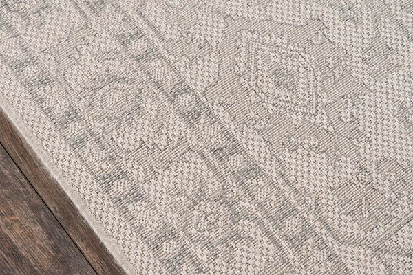 Transitional Machine Made Grey Rug