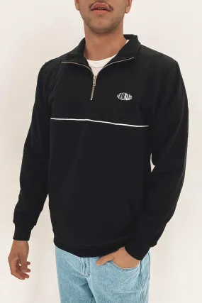 Two Tone 3/4 Zip Fleece Black