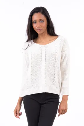 V Neck Cable Knit Baggy Jumper