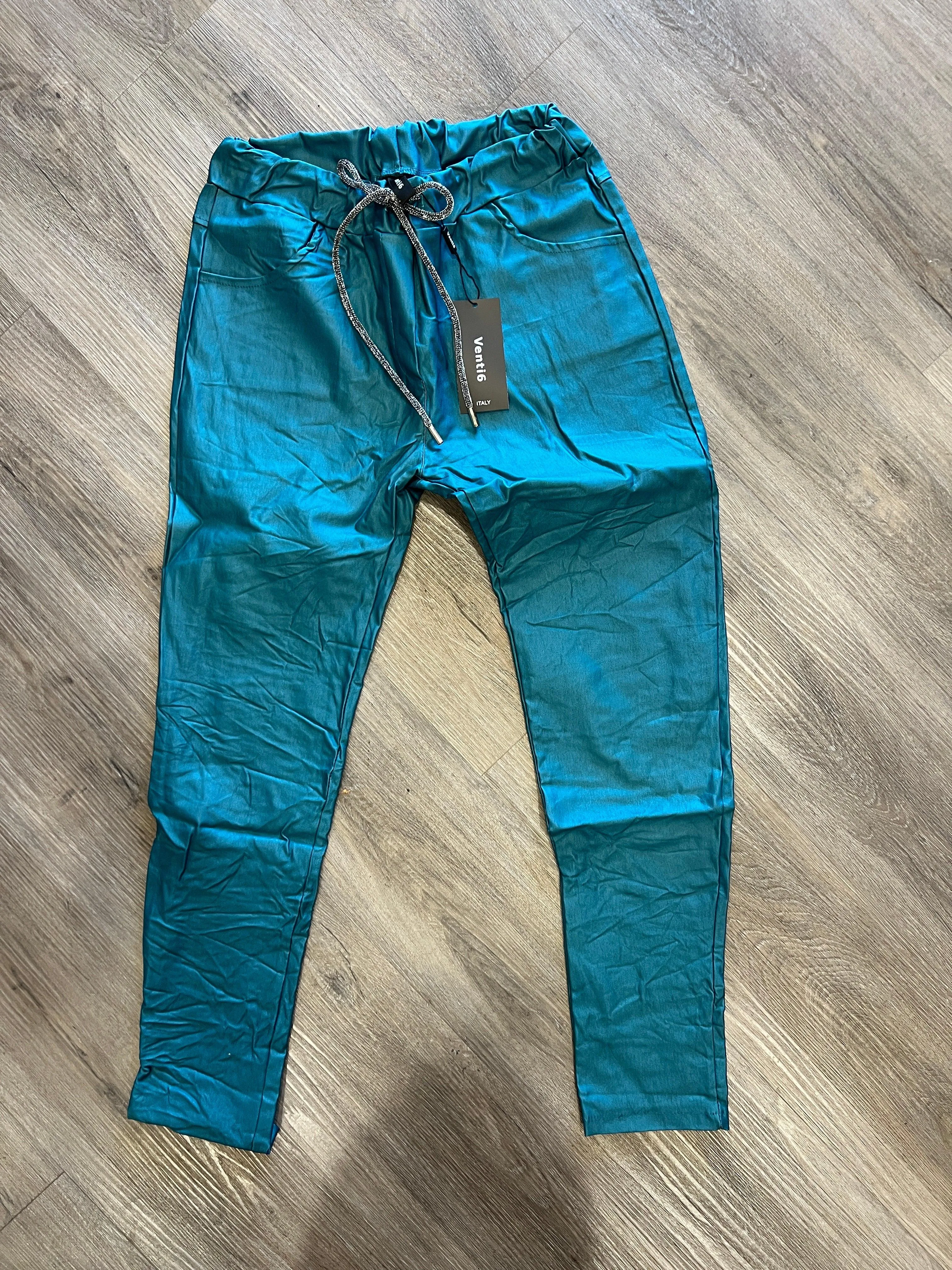 Venti6 Pleather Jogger Pants TEAL