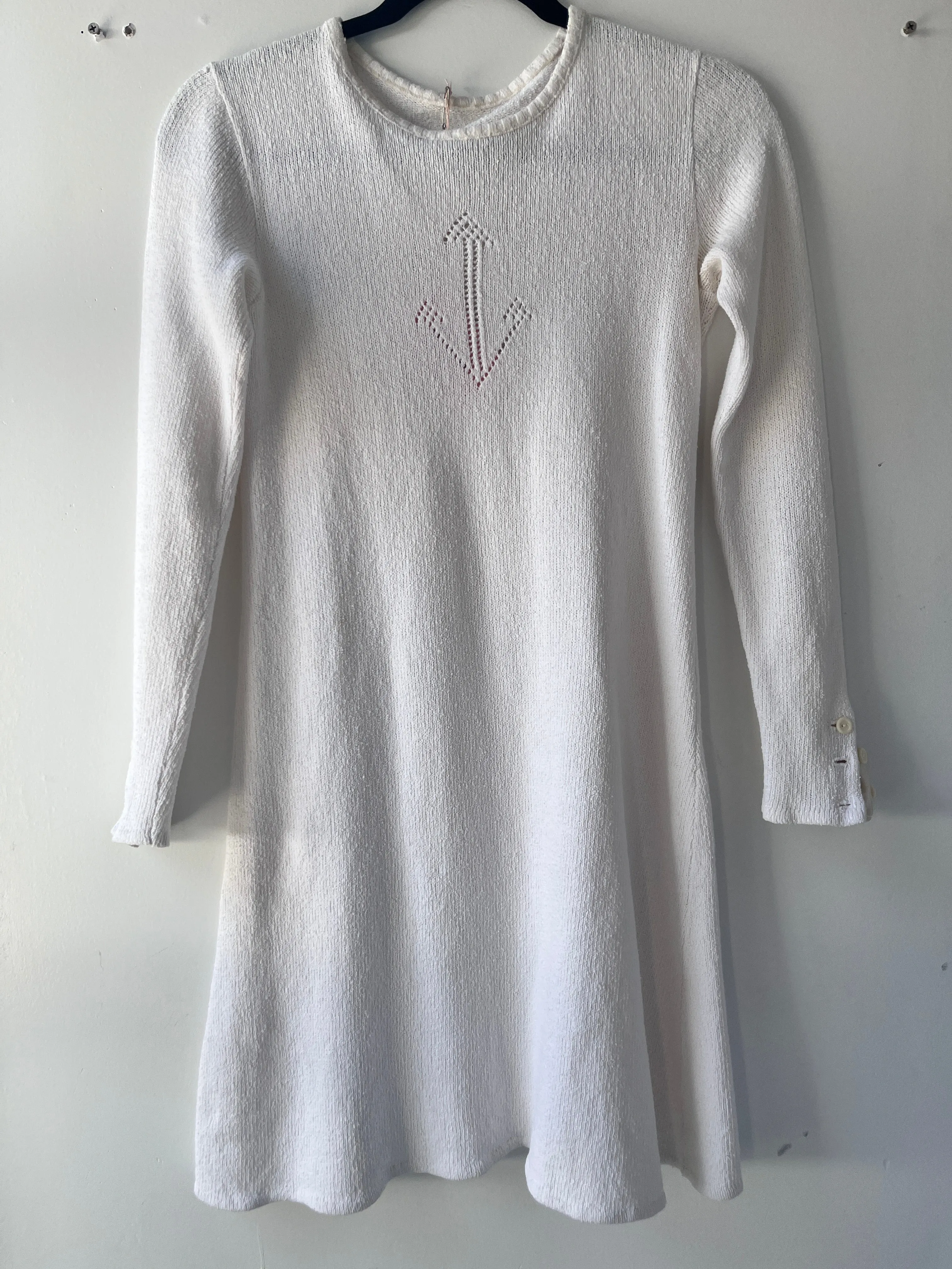 vintage 1960s cotton knit anchor mini dress