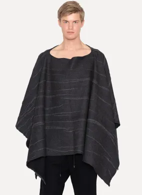 Virgin Wool Alpaca Crest Poncho