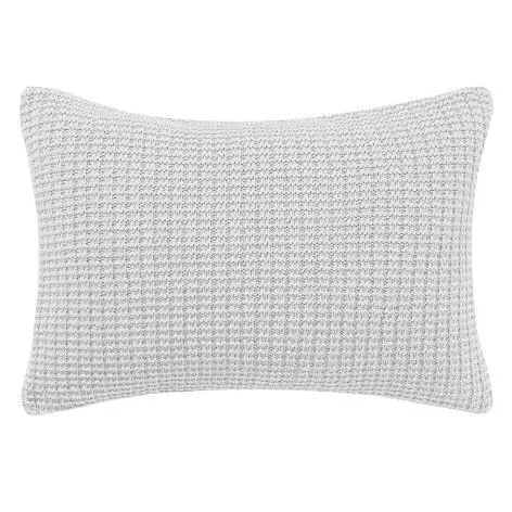 Waffle Knit Dove Grey Throw Pillow