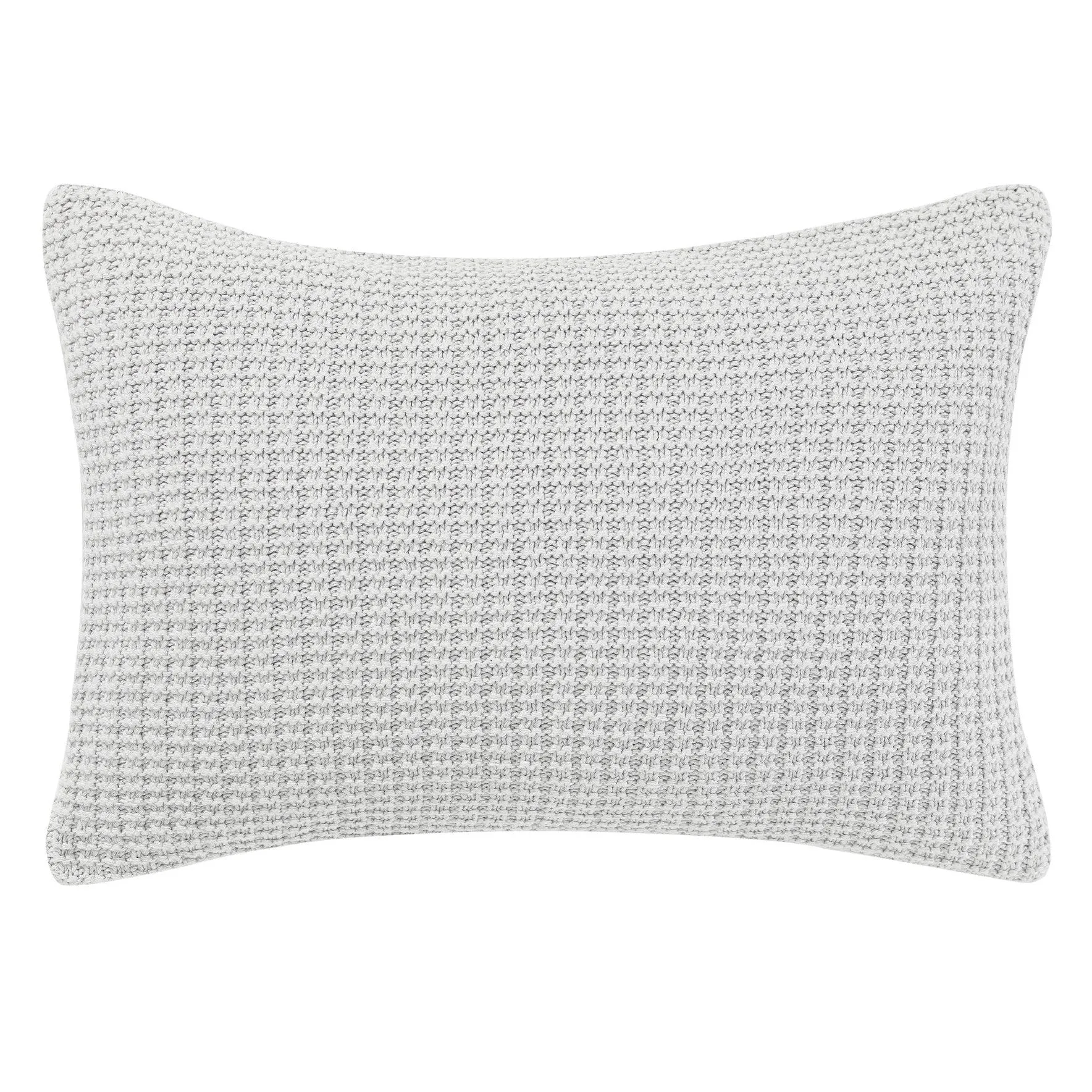 Waffle Knit Dove Grey Throw Pillow