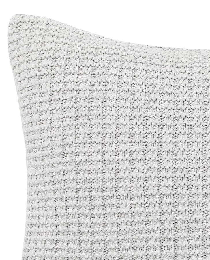 Waffle Knit Dove Grey Throw Pillow