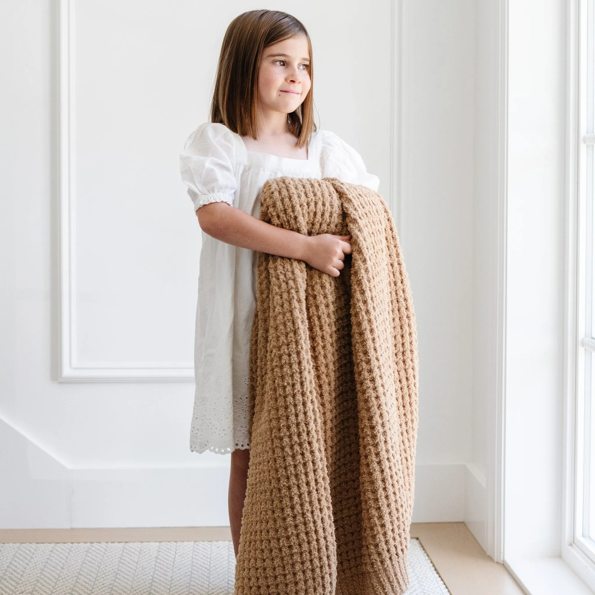 WAFFLE KNIT THROW BLANKETS