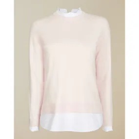 Women Lleana-Scallop Neck Detail Jumper - Baby-Pink