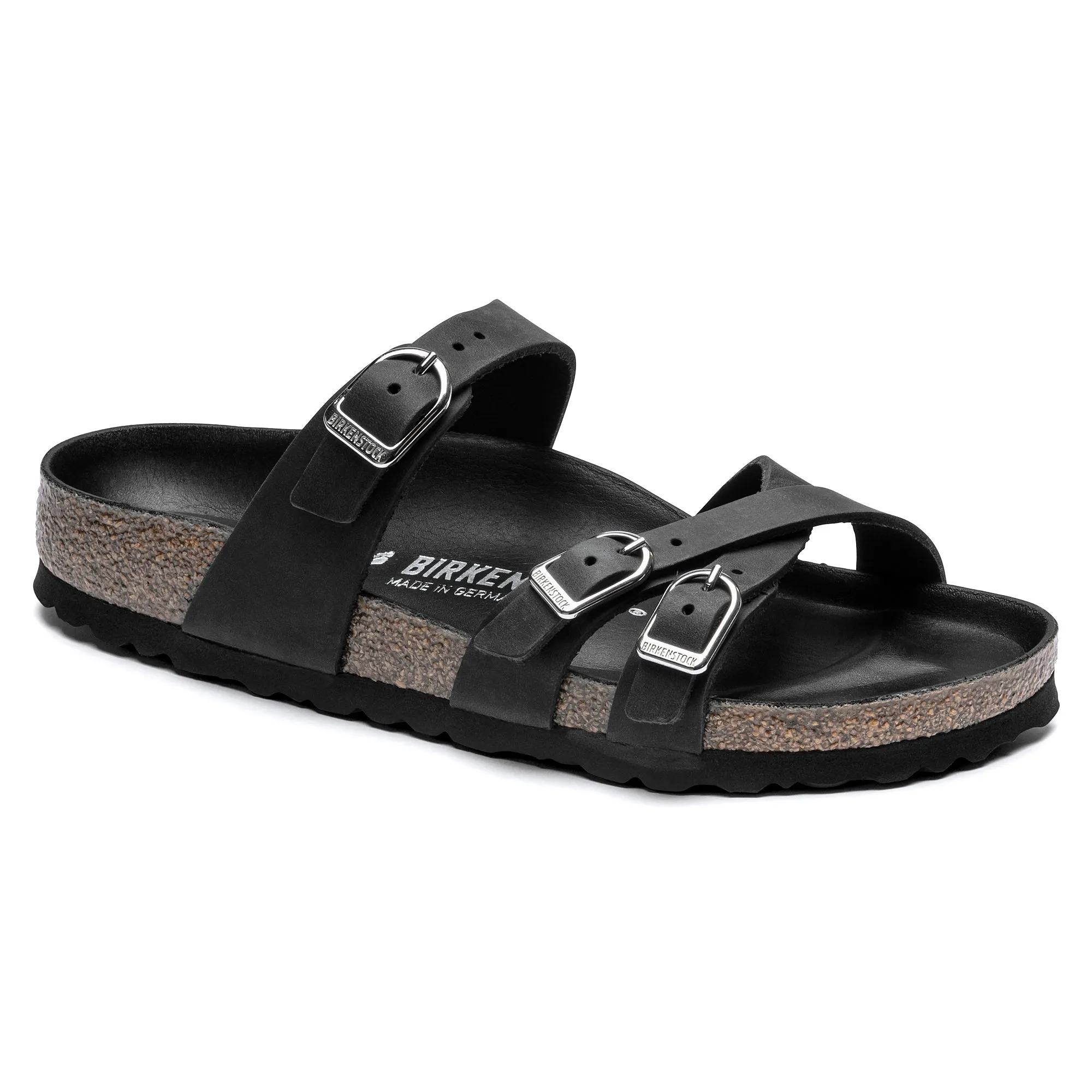 Women's Birkenstock Franca Oiled Leather Color: Black