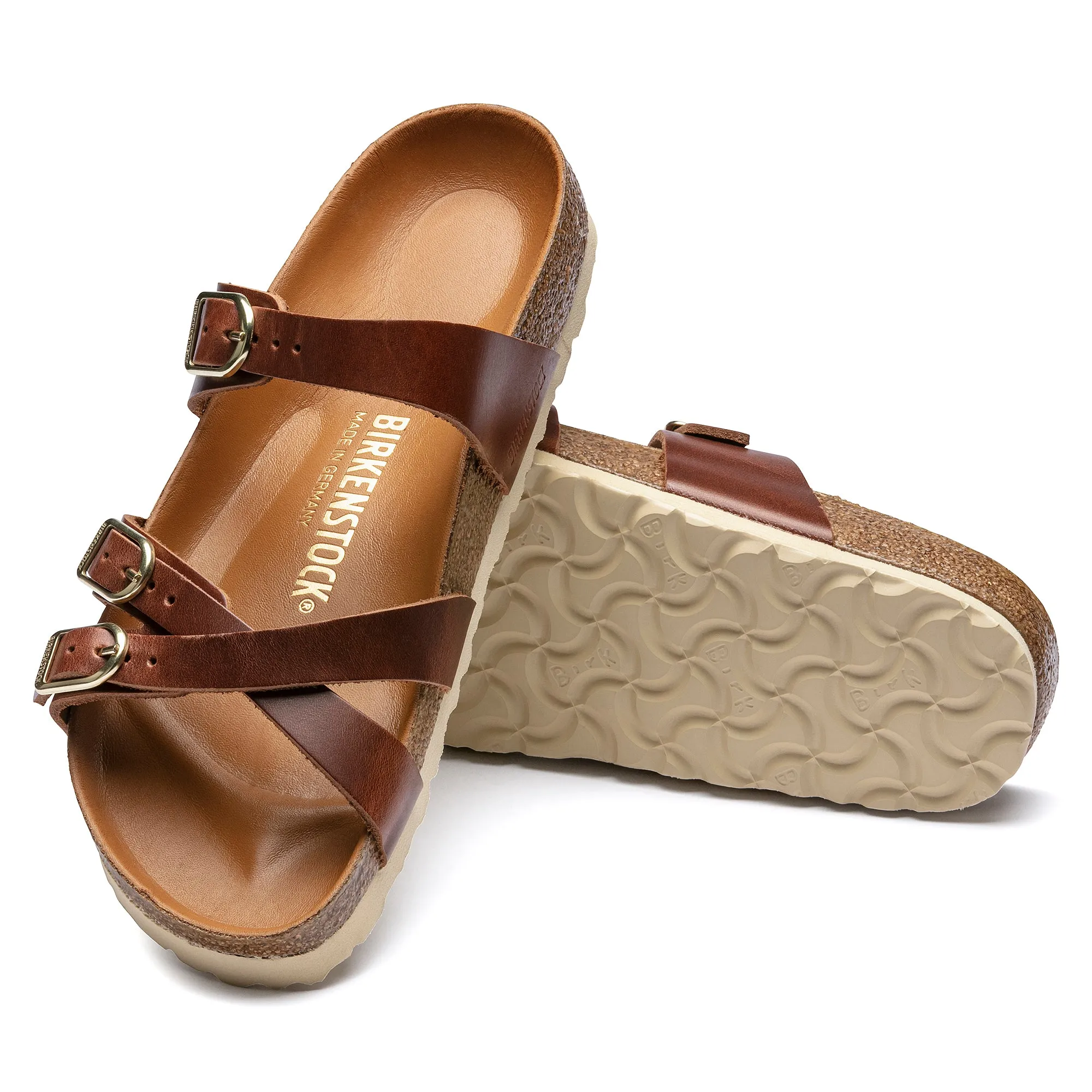 Women's Birkenstock Franca Oiled Leather Color: Cognac (MEDIUM/NARROW WIDTH)