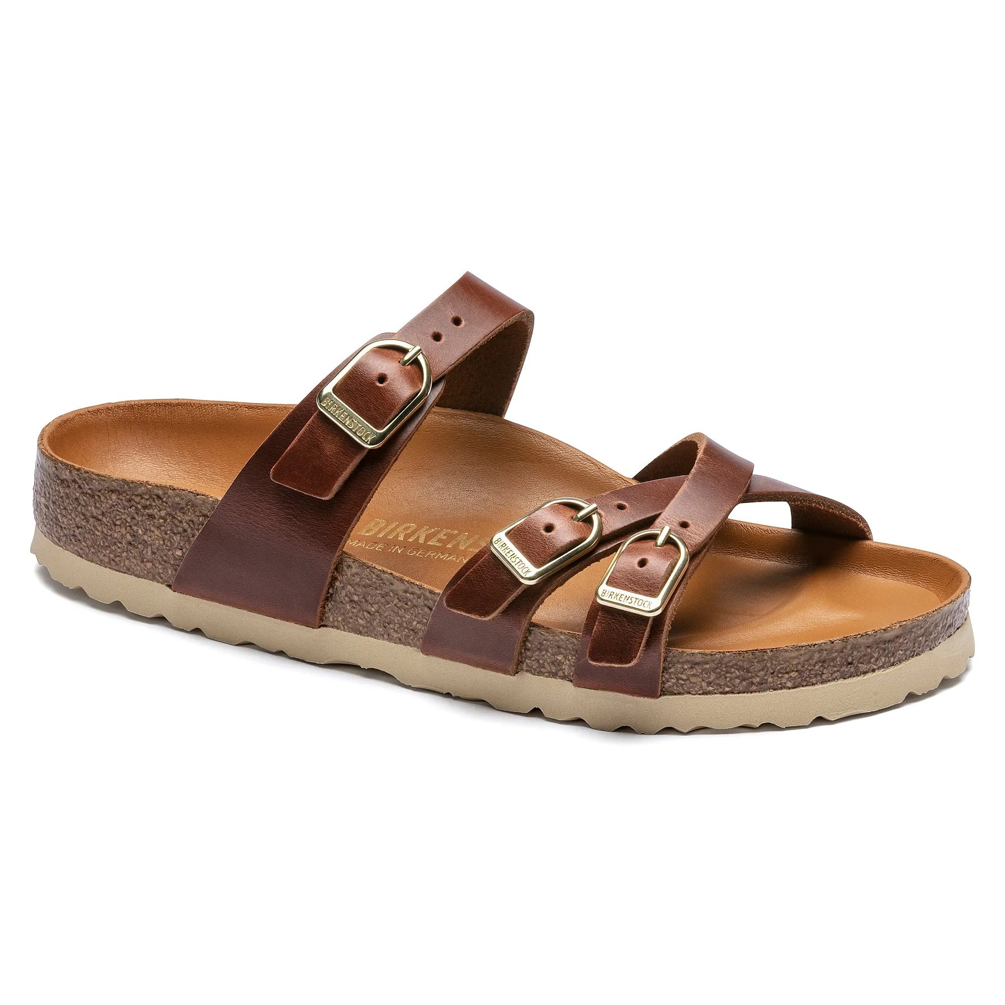 Women's Birkenstock Franca Oiled Leather Color: Cognac (MEDIUM/NARROW WIDTH)