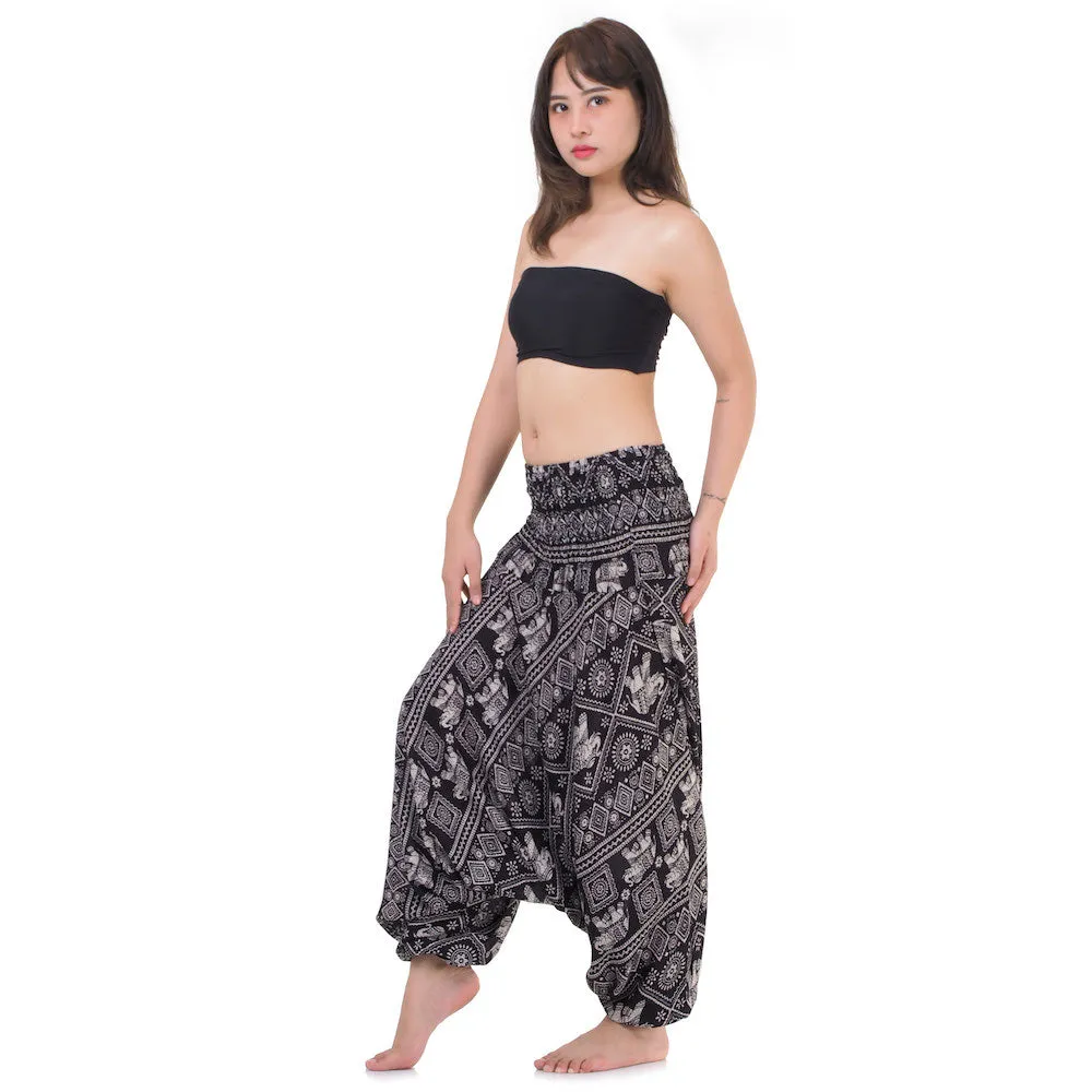 Women's Elephant 2-in-1 Jumpsuit Harem Pants Red