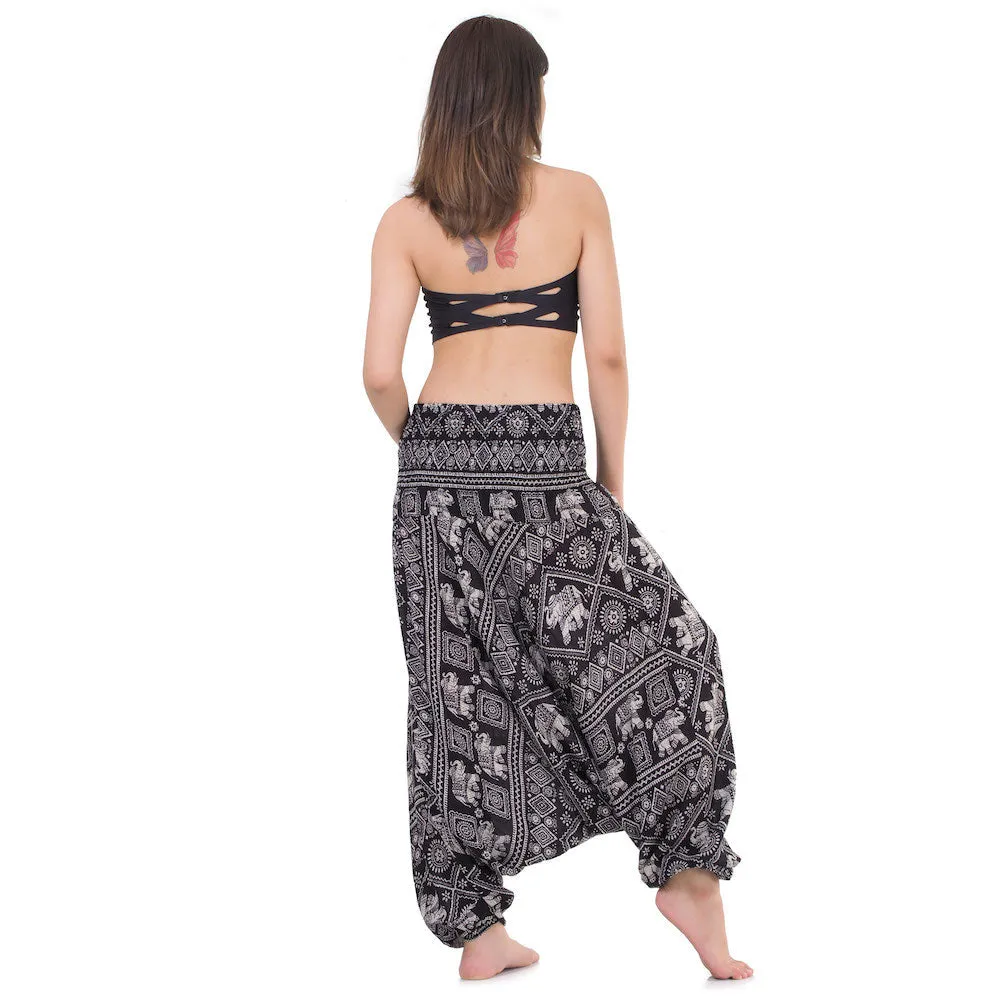 Women's Elephant 2-in-1 Jumpsuit Harem Pants Red