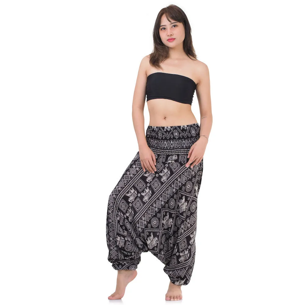 Women's Elephant 2-in-1 Jumpsuit Harem Pants Red