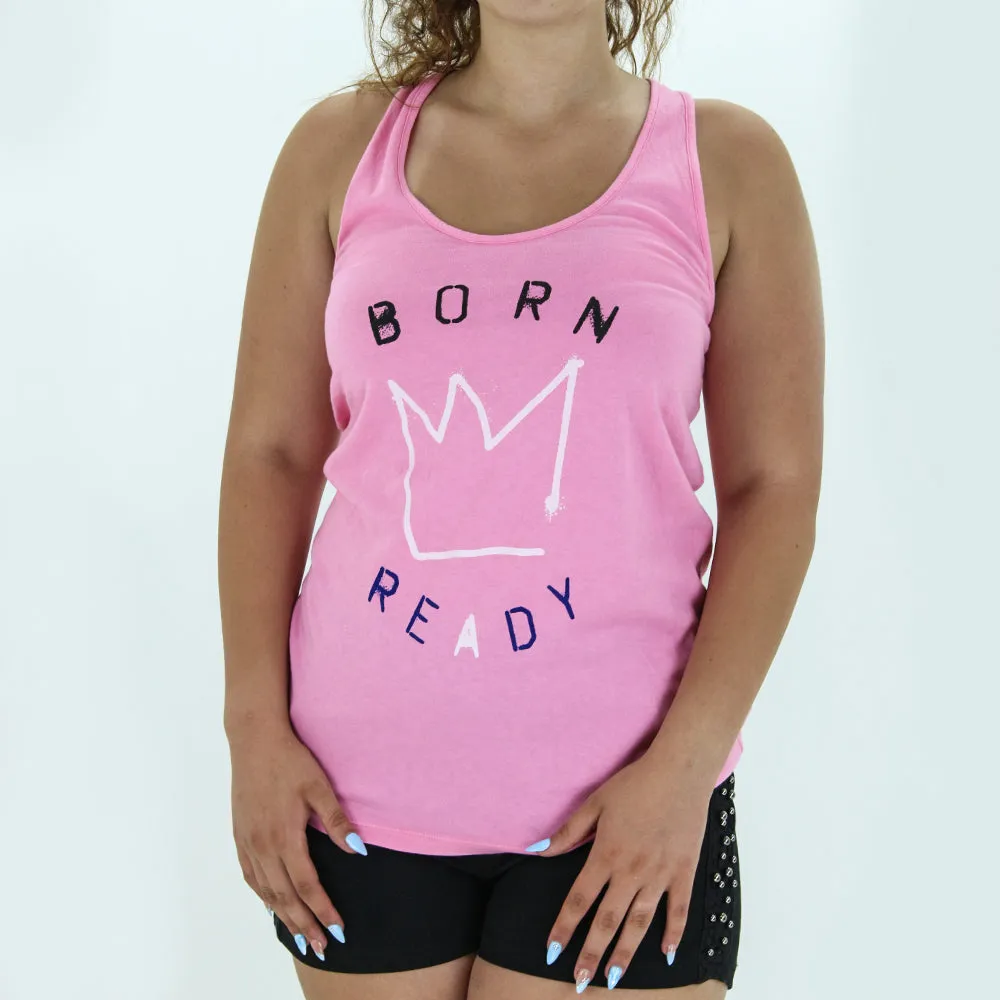 Women's Racerback Graphic Top,Pink