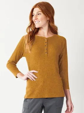 Women's Ribbed Casual Top,Mustard