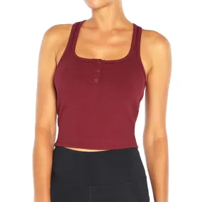 Women's Ribbed Sport Top,Burgundy