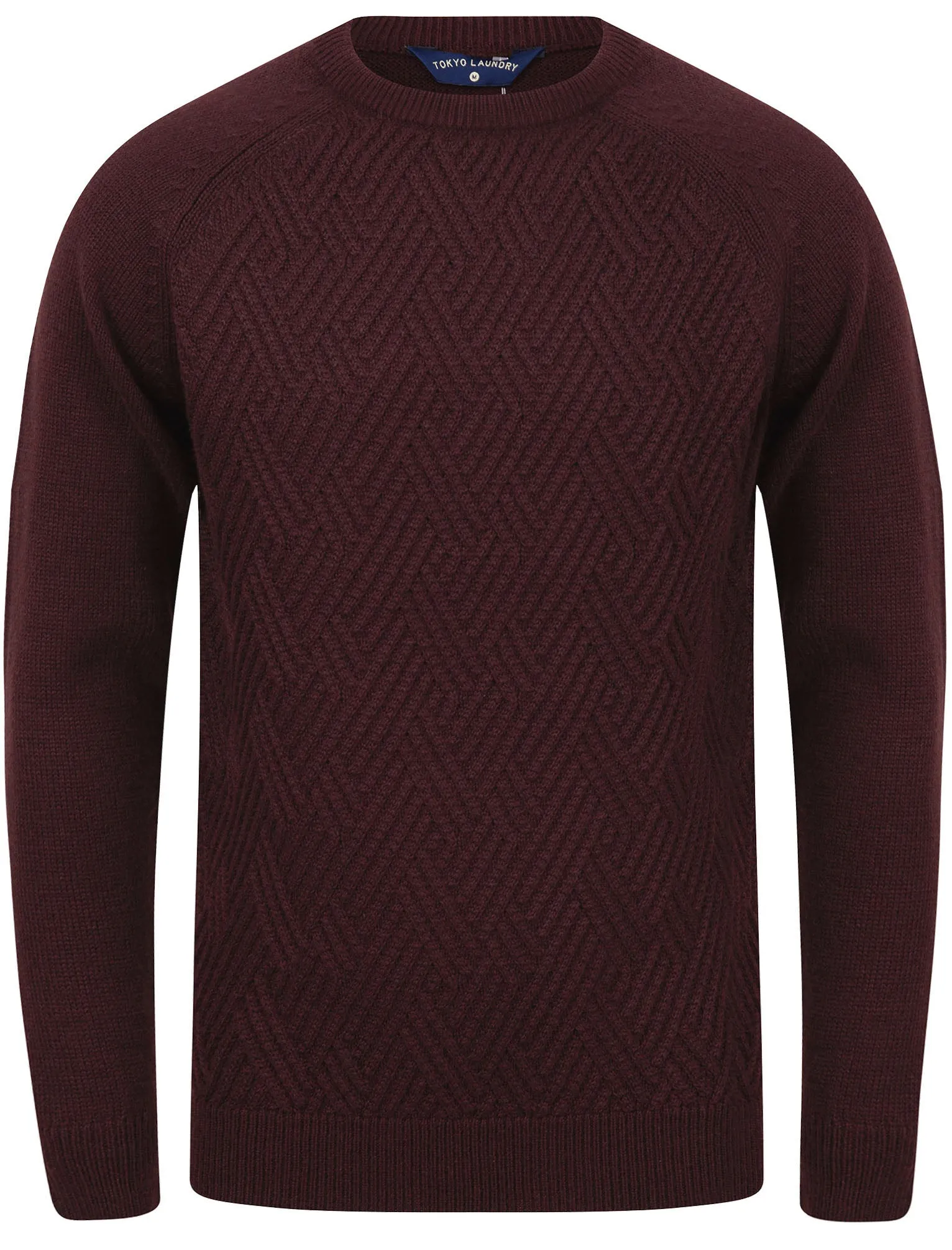 Woodstock Diamond Texture Wool Blend Knitted Jumper in Plum - Tokyo Laundry