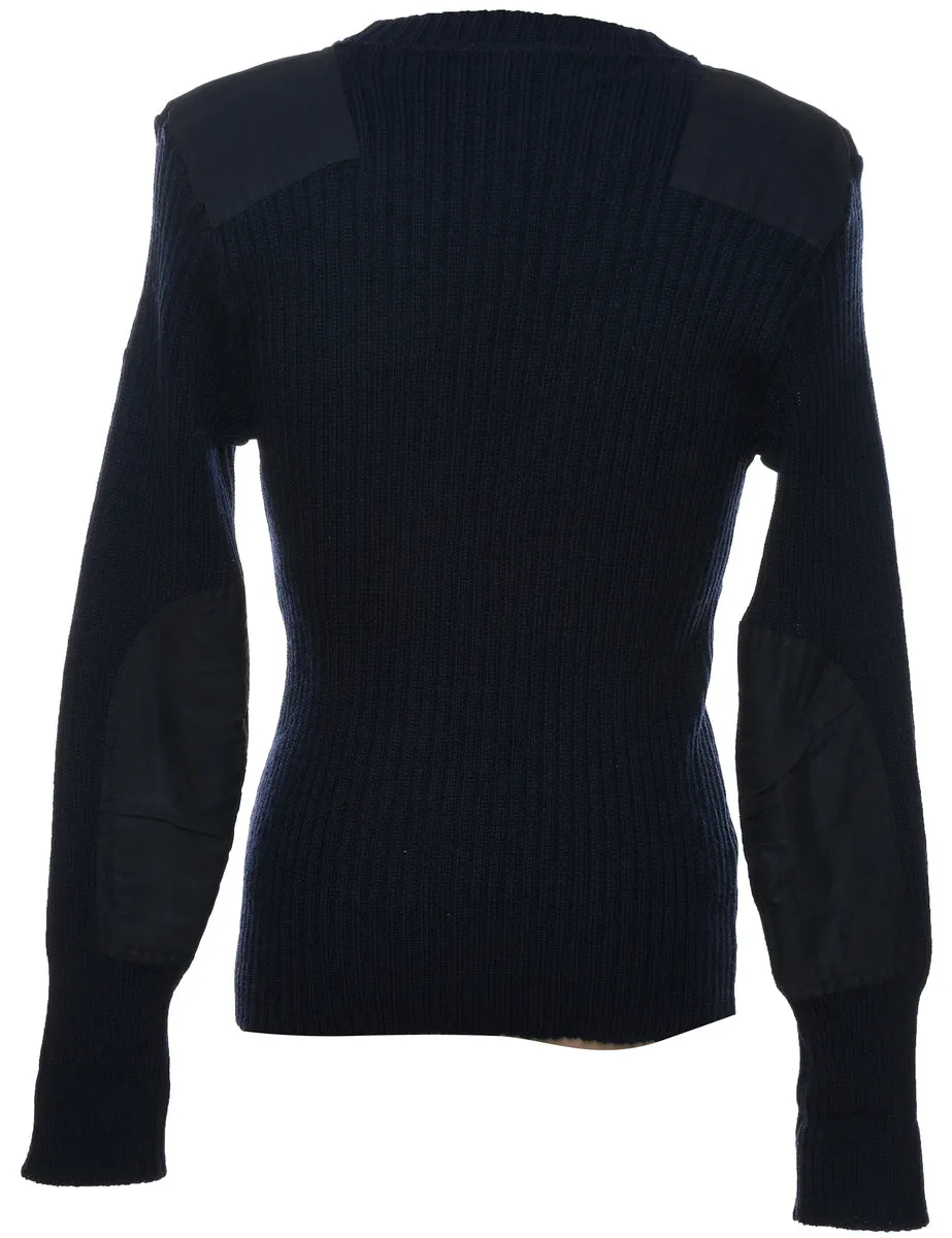 Wool Navy Jumper - L