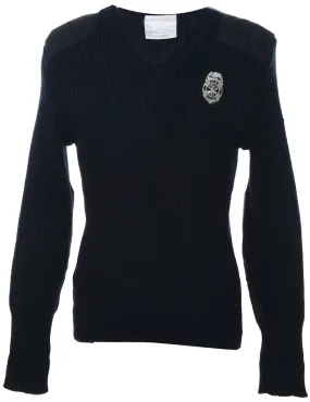 Wool Navy Jumper - L