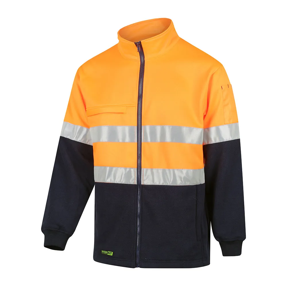 WORKIT HI-VIS 2-TONE FULL ZIP FLEECE JUMPER C/W REFLECTIVE TAPE 3007T