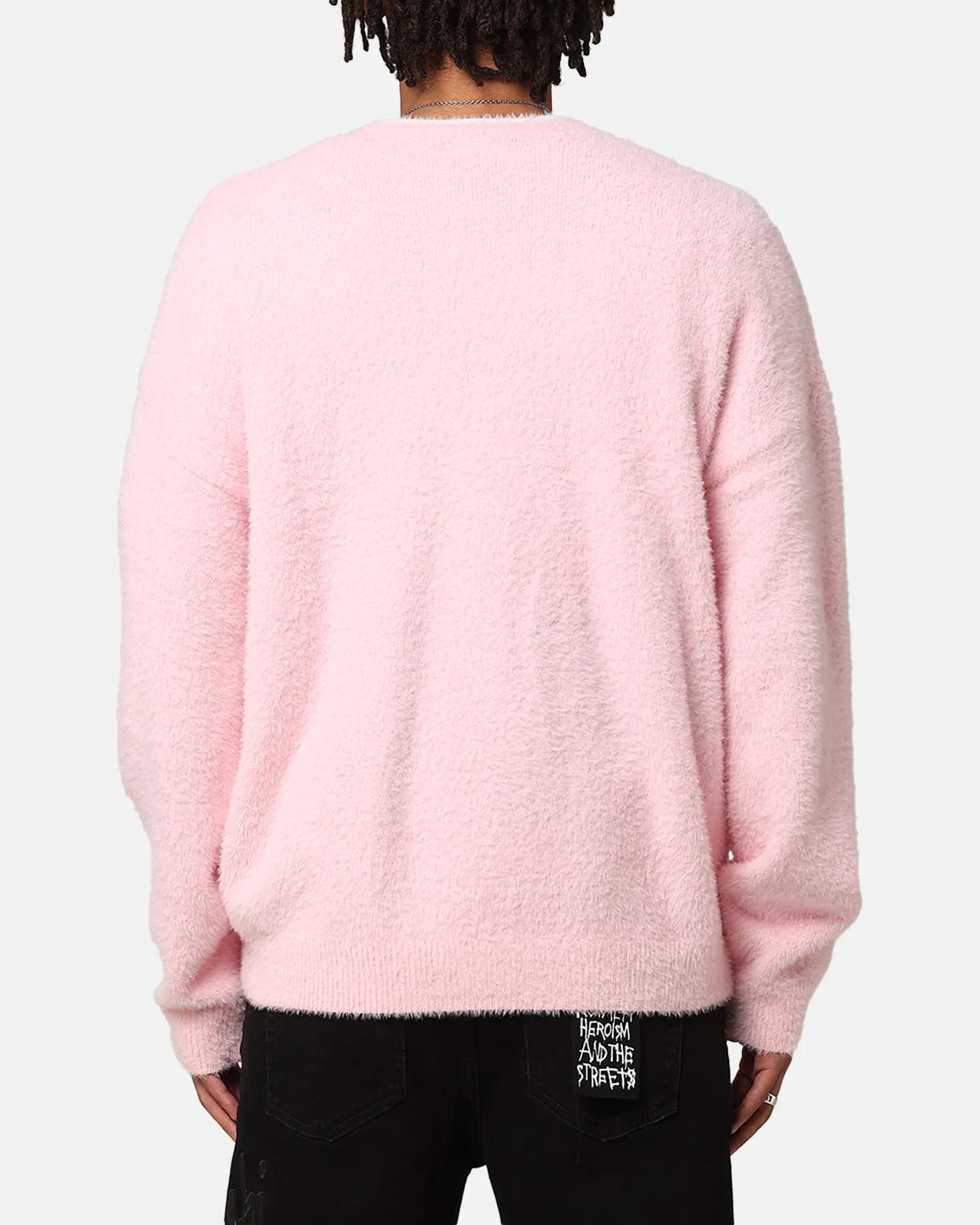 XXIII Crew Neck Fluffy Sweater Pink/White