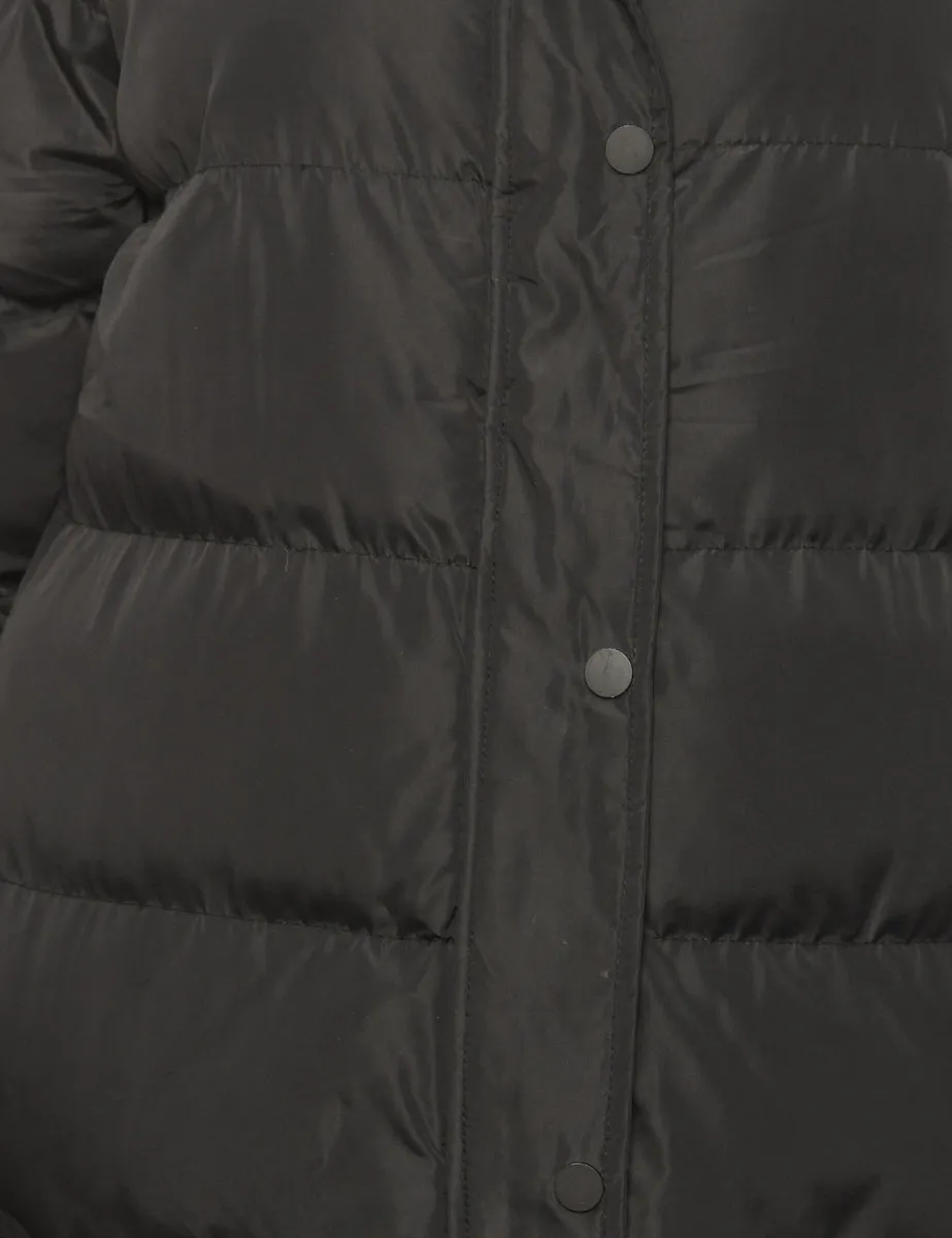 Zip-Front Black Classic Puffer Jacket - S